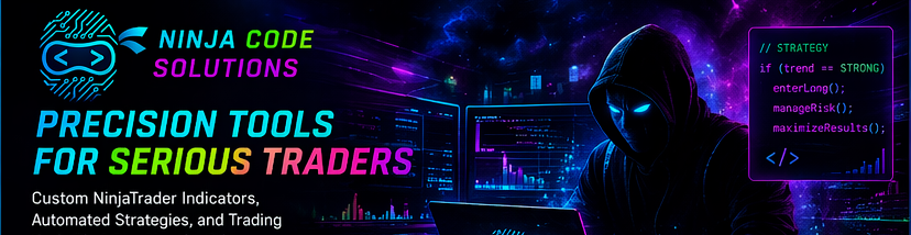 Sponsored banner for Ninja Code Solutions custom NinjaTrader tools and trading software.